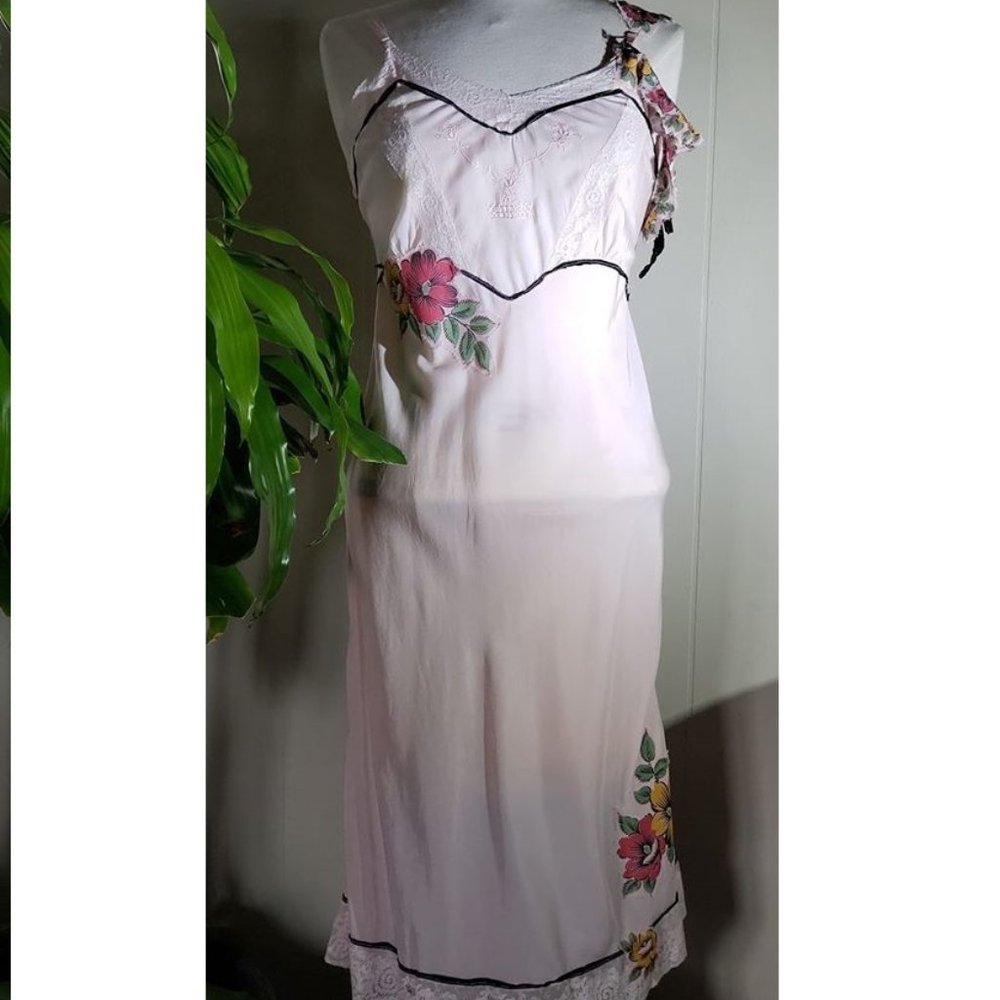 Hand Designed Slip Dress Retro Vintage Pink